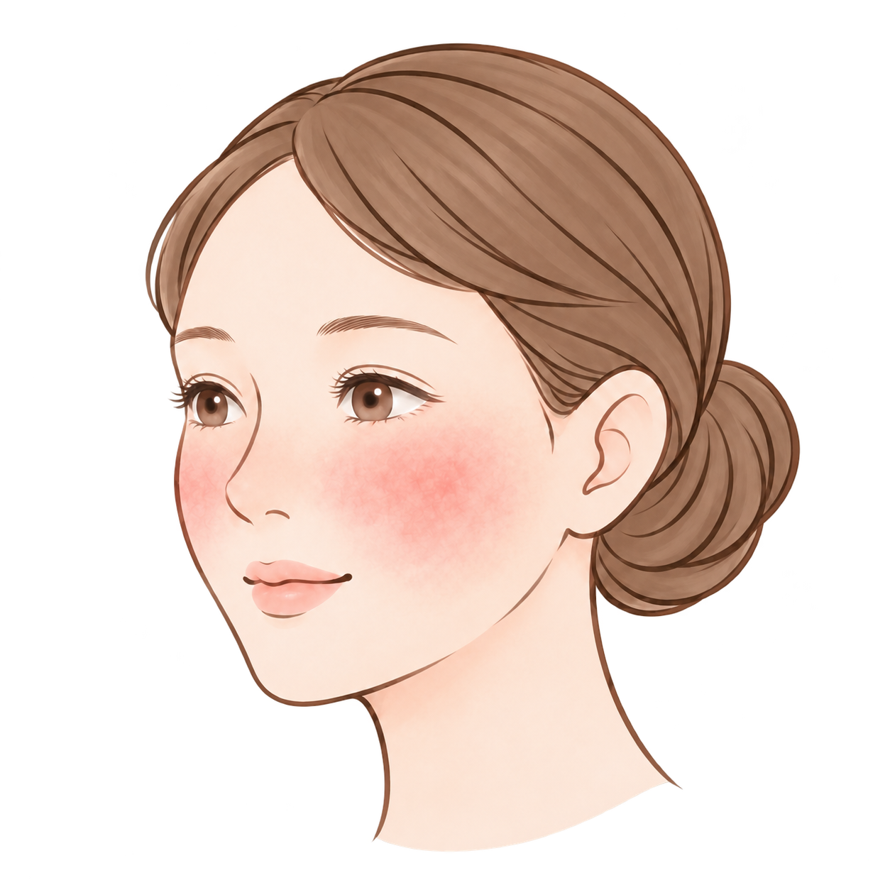 赤ら顔のイラスト